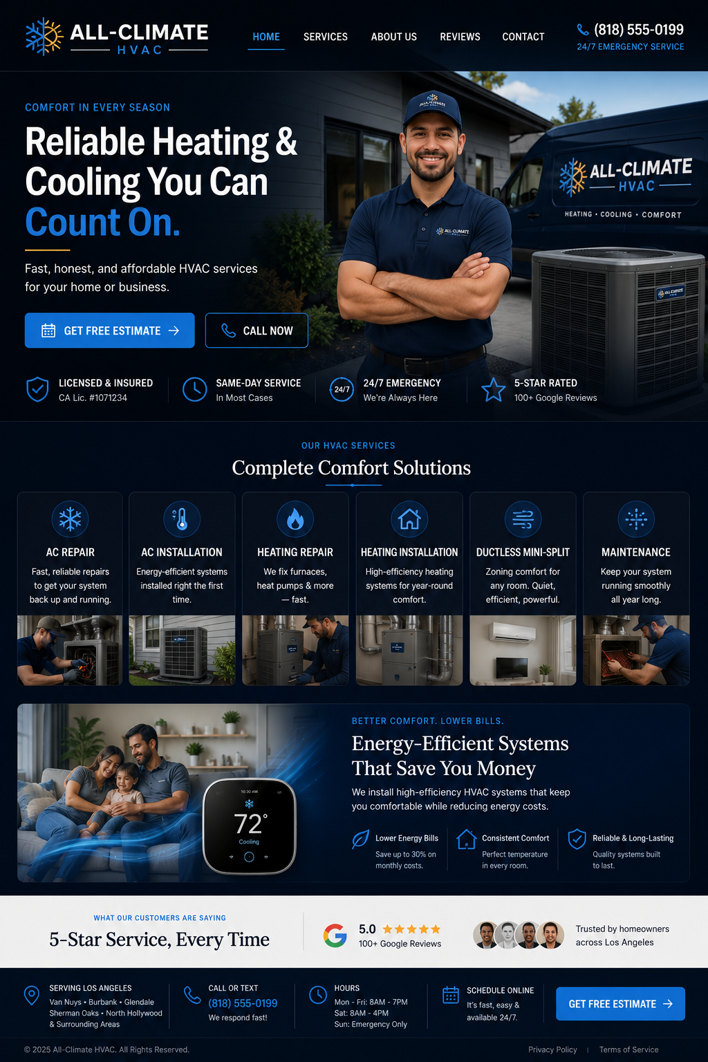 All-Climate HVAC modern website