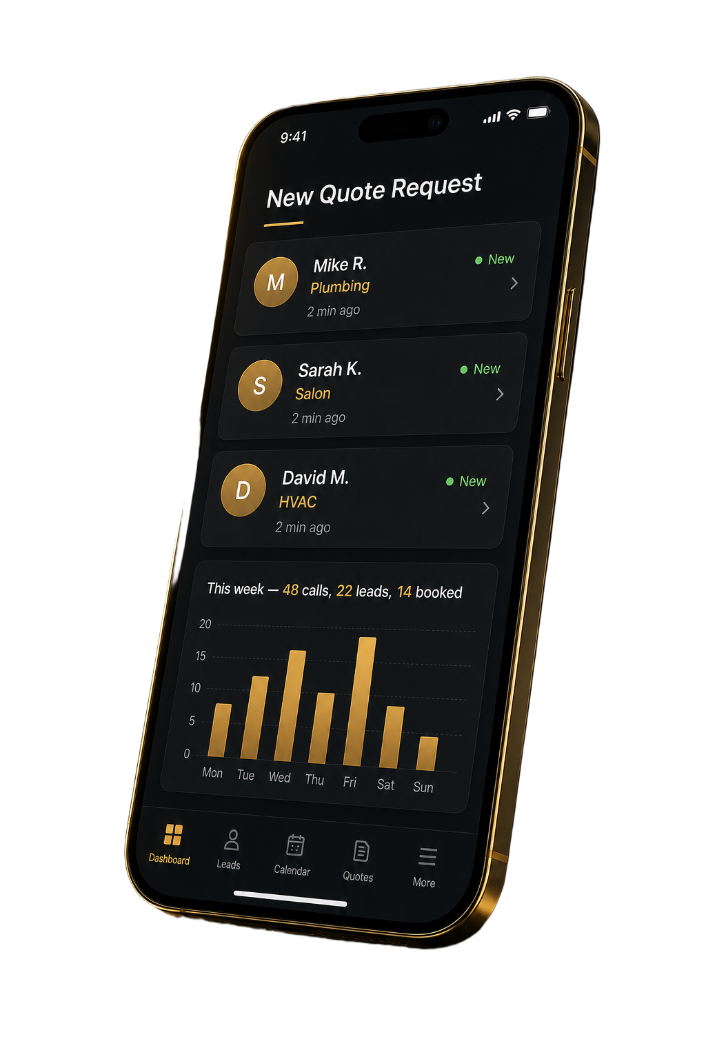 Incoming customer call notification on smartphone